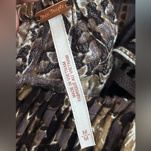 Free People Boho Floral Paisley Peasant Dress NWT Size Medium Cottagecore Hippie - Picture 6 of 8